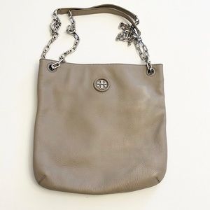 Tory Burch Convertible Leather Crossbody Bag Taupe